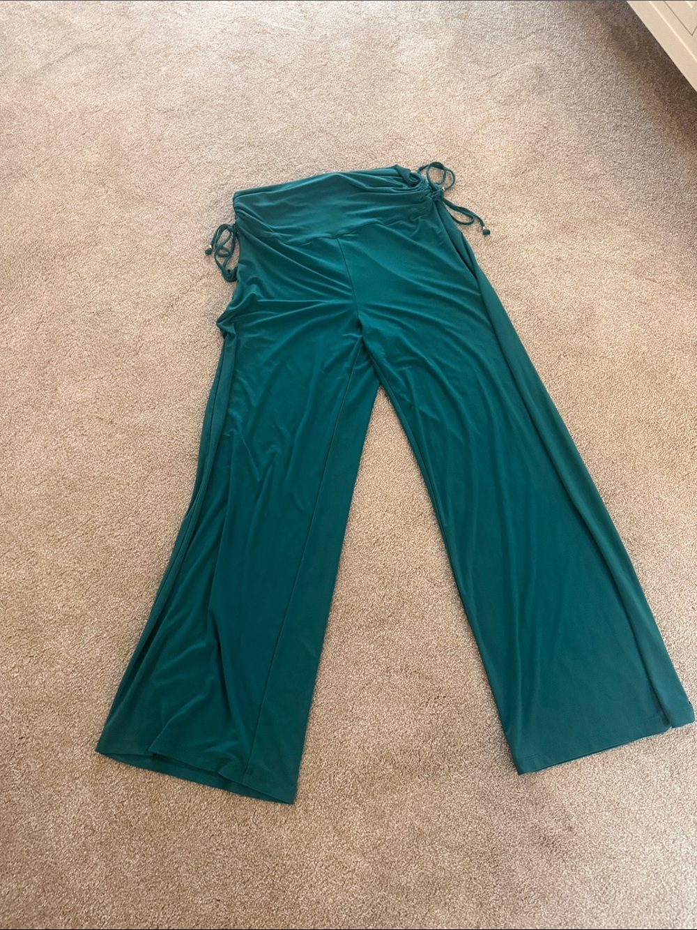 Wide-Leg Teal Soft Pants